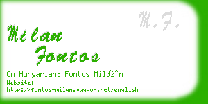 milan fontos business card